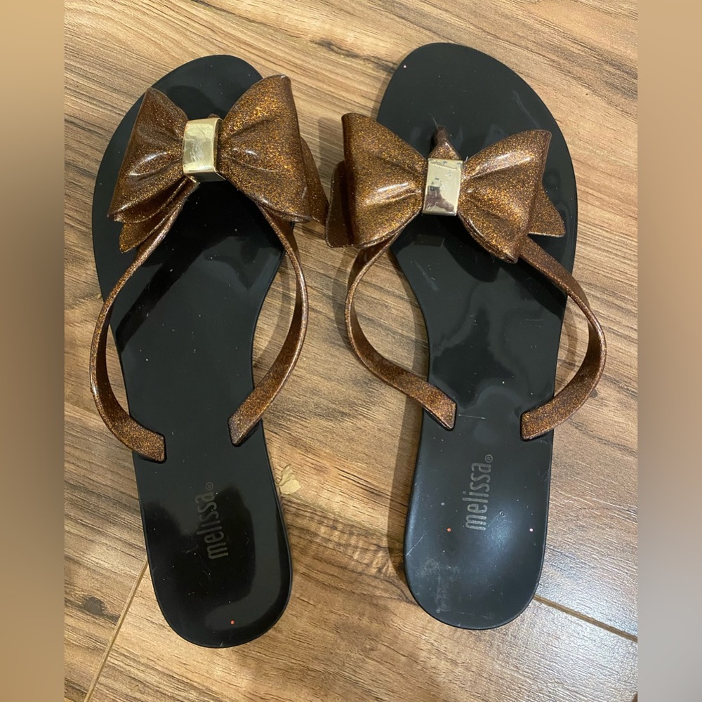 Melissa bow flip flops sandals